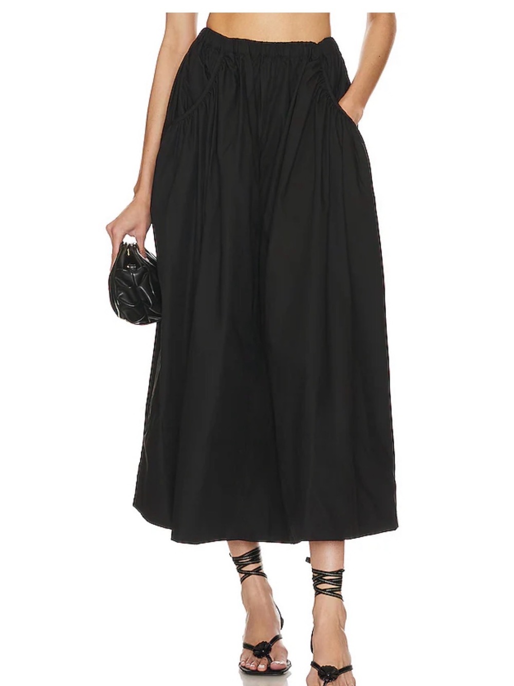 L'Academie Arman Midi Skirt in Black